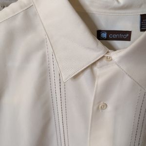 NWT cream bowling shirt - contrasting slim stripes